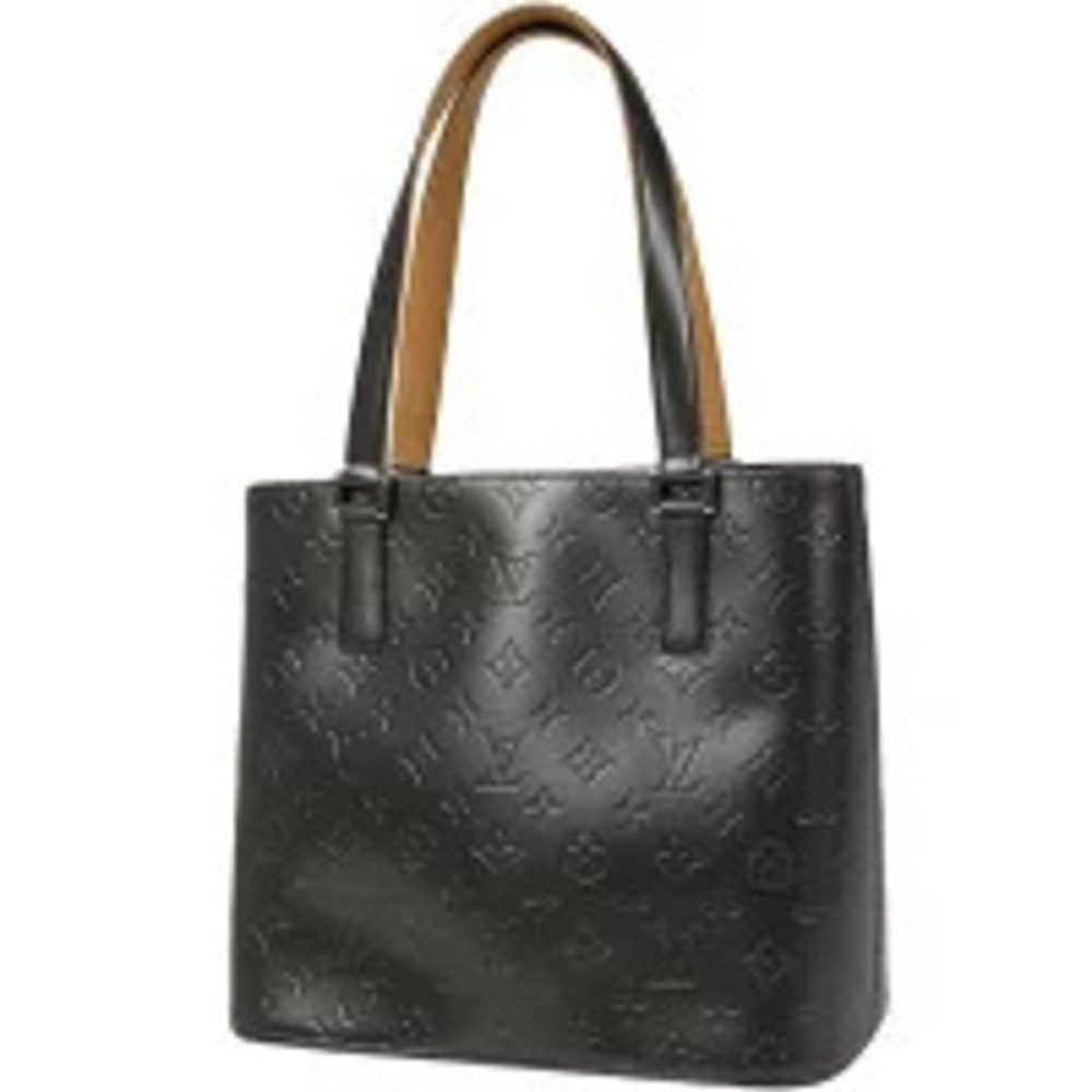 Louis Vuitton Stockton Shoulder Bag Handbag Tote Monogram Matte Noir Black